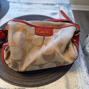 Beautiful orange Coach purse AND matching wallet